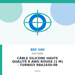 Câble silicone haute qualité 8 AWG Rouge (1 m) - Turnigy R8A1650-08