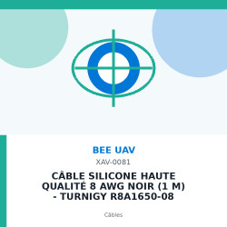 Câble silicone haute qualité 8 AWG Noir (1 m) - Turnigy R8A1650-08